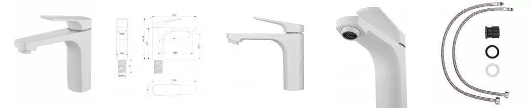 Смеситель для раковины WONZON & WOGHAND, Белый матовый (WW-A40492-MW) · без серии, Wonzon & Woghand, WW-A40492-MW