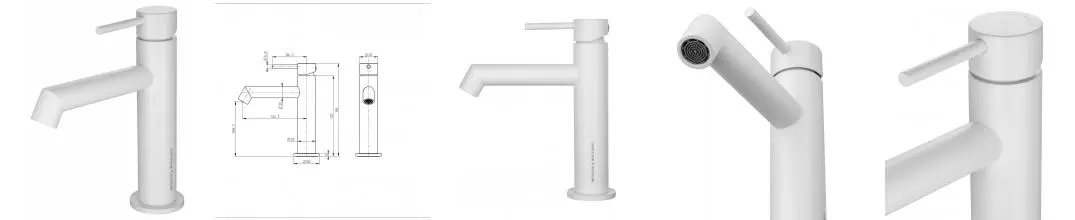 Смеситель для раковины WONZON & WOGHAND, Белый матовый (WW-H1063-MW) · без серии, Wonzon & Woghand, WW-H1063-MW