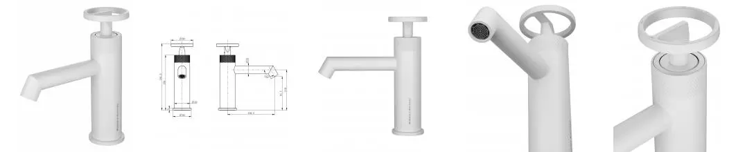 Смеситель для раковины WONZON & WOGHAND, Белый матовый (WW-H1065-MW) · без серии, Wonzon & Woghand, WW-H1065-MW