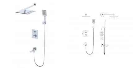 Душевая система с термостатом встраиваемая WONZON & WOGHAND, Хром (WW-88929003-CR) · Wonzon & Woghand, WW-88929003-CR