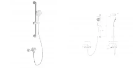 Смеситель для ванны с душевым гарнитуром WONZON & WOGHAND, Белый матовый (WW-4560-MW) · без серии, Wonzon & Woghand, WW-4560-MW