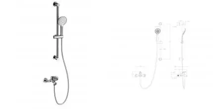 Смеситель для ванны с душевым гарнитуром WONZON & WOGHAND, Хром (WW-4560-CR) · без серии, Wonzon & Woghand, WW-4560-CR