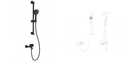 Смеситель для ванны с душевым гарнитуром WONZON & WOGHAND, Черный матовый (WW-4560-MB) · без серии, Wonzon & Woghand, WW-4560-MB Смеситель для ванны с душевым гарнитуром WONZON & WOGHAND, Черный матовый (WW-4560-MB) · без серии, Wonzon & Woghand, WW-4560-MB