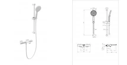Смеситель для ванны с душевым гарнитуром и термостатом WONZON & WOGHAND, Белый матовый (WW-C2021-A-MW) · без серии, Wonzon & Woghand, WW-C2021-A-MW