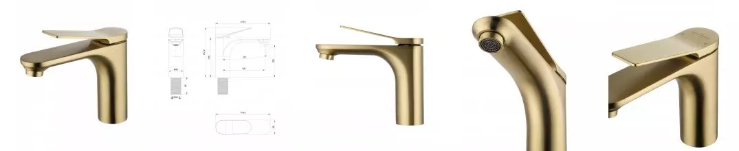 Смеситель для раковины WONZON & WOGHAND, Брашированное золото (WW-XH-010-BG) · без серии, Wonzon & Woghand, WW-XH-010-BG