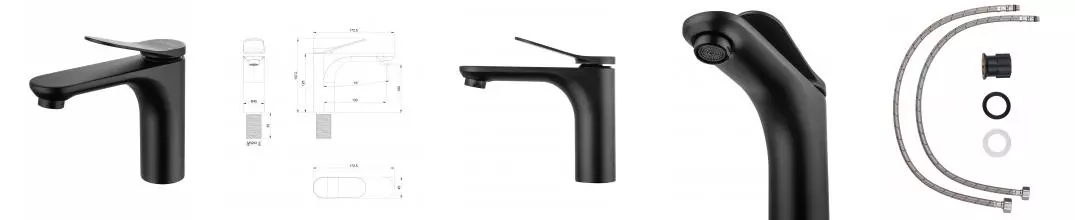 Смеситель для раковины WONZON & WOGHAND, Чёрный матовый (WW-A40482-MB) · без серии, Wonzon & Woghand, WW-A40482-MB