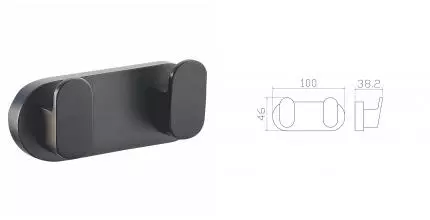 Двойной крючок для ванной WONZON & WOGHAND CARBON, Чёрный (WW-7725) · Carbon, Wonzon & Woghand, WW-7725