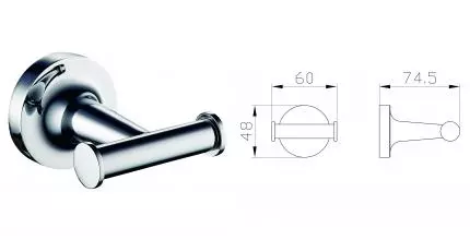 Двойной крючок для ванной WONZON & WOGHAND SIMPLE, Хром (WW-6525) · Simple, Wonzon & Woghand, WW-6525