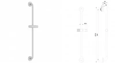 Душевая штанга WONZON & WOGHAND, Белый матовый (WW-SL05-MW) · Wonzon & Woghand, WW-SL05-MW