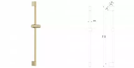 Душевая штанга WONZON & WOGHAND, Брашированное золото (WW-SL03-BG) · Wonzon & Woghand, WW-SL03-BG
