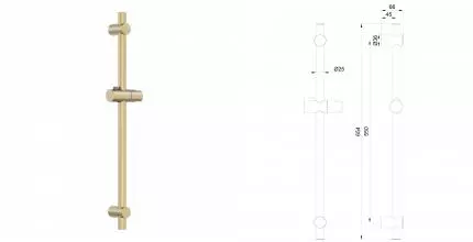 Душевая штанга WONZON & WOGHAND, Брашированное золото (WW-SL04-BG) · Wonzon & Woghand, WW-SL04-BG