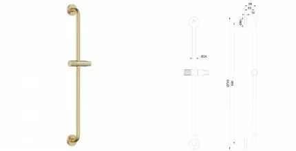 Душевая штанга WONZON & WOGHAND, Брашированное золото (WW-SL05-BG) · Wonzon & Woghand, WW-SL05-BG