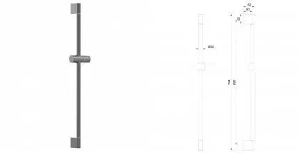 Душевая штанга WONZON & WOGHAND, Темный графит (WW-SL03-BGM) · Wonzon & Woghand, WW-SL03-BGM