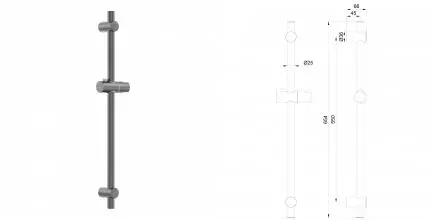 Душевая штанга WONZON & WOGHAND, Темный графит (WW-SL04-BGM) · Wonzon & Woghand, WW-SL04-BGM