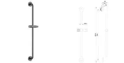 Душевая штанга WONZON & WOGHAND, Темный графит (WW-SL05-BGM) · Wonzon & Woghand, WW-SL05-BGM