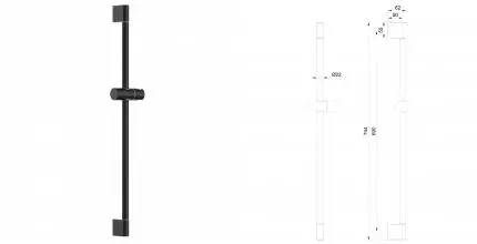 Душевая штанга WONZON & WOGHAND, Черный матовый (WW-SL03-MB) · Wonzon & Woghand, WW-SL03-MB