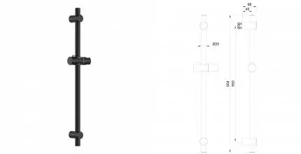 Душевая штанга WONZON & WOGHAND, Черный матовый (WW-SL04-MB) · Wonzon & Woghand, WW-SL04-MB