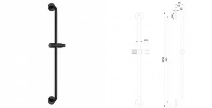 Душевая штанга WONZON & WOGHAND, Черный матовый (WW-SL05-MB) · Wonzon & Woghand, WW-SL05-MB