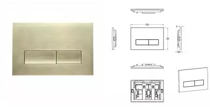 Кнопка смыва для инсталляции механическая WONZON & WOGHAND, Брашированное золото (WW-IB224-BG) · Wonzon & Woghand, WW-IB224-BG