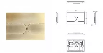 Кнопка смыва для инсталляции механическая WONZON & WOGHAND, Брашированное золото (WW-IB233-BG) · Wonzon & Woghand, WW-IB233-BG