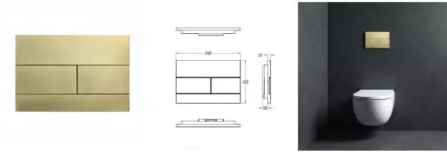 Кнопка смыва для инсталляции механическая WONZON & WOGHAND, Брашированное золото (WW-IB235-BG) · Wonzon & Woghand, WW-IB235-BG