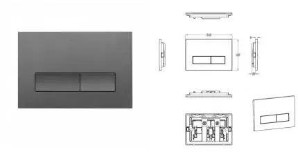 Кнопка смыва для инсталляции механическая WONZON & WOGHAND, Темный графит (WW-IB224-BGM) · Wonzon & Woghand, WW-IB224-BGM