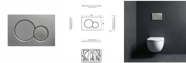 Кнопка смыва для инсталляции механическая WONZON & WOGHAND, Темный графит (WW-IB232-BGM) · Wonzon & Woghand, WW-IB232-BGM