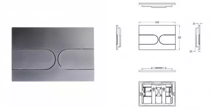 Кнопка смыва для инсталляции механическая WONZON & WOGHAND, Темный графит (WW-IB233-BGM) · Wonzon & Woghand, WW-IB233-BGM