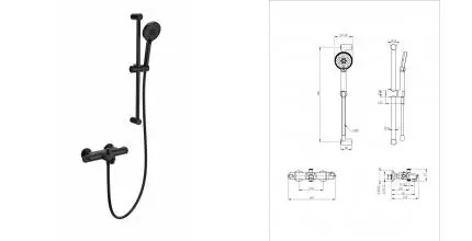 Смеситель для ванны с душевым гарнитуром и термостатом WONZON & WOGHAND, Черный матовый (WW-C2001-A-MB) · без серии, Wonzon & Woghand, WW-C2001-A-MB Смеситель для ванны с душевым гарнитуром и термостатом WONZON & WOGHAND, Черный матовый (WW-C2001-A-MB) · без серии, Wonzon & Woghand, WW-C2001-A-MB