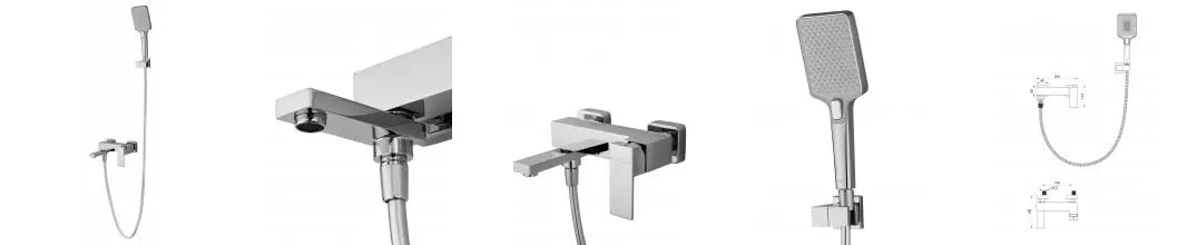 Смеситель для ванны с душем «Wonzon & Woghand» Cube WW-88639016-CR хром
