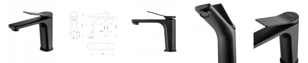 Смеситель для раковины WONZON & WOGHAND, Чёрный матовый (WW-XH-012-MB) · без серии, Wonzon & Woghand, WW-XH-012-MB