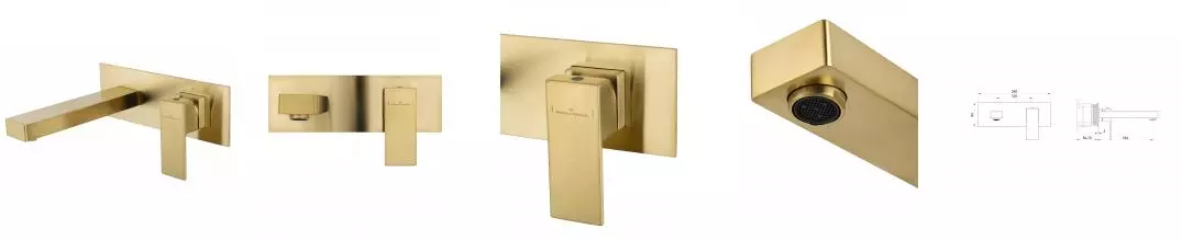 Смеситель для раковины «Wonzon & Woghand» Cube WW-88869016-BG брашированное золото