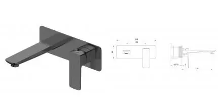 Смеситель для раковины «Wonzon & Woghand» Edge WW-88869003-BGM тёмный графит Смеситель для раковины «Wonzon & Woghand» Edge WW-88869003-BGM тёмный графит