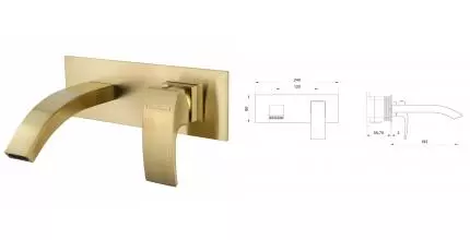 Смеситель для раковины «Wonzon & Woghand» Fit WW-88869009-BG брашированное золото