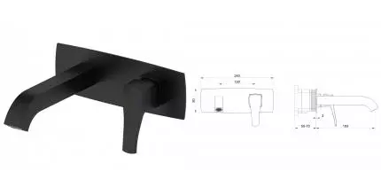 Смеситель для раковины «Wonzon & Woghand» Flex WW-88869072-MB чёрный матовый Смеситель для раковины «Wonzon & Woghand» Flex WW-88869072-MB чёрный матовый