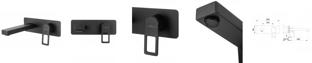 Смеситель для раковины «Wonzon & Woghand» Frame WW-88869010-MB чёрный матовый Смеситель для раковины «Wonzon & Woghand» Frame WW-88869010-MB чёрный матовый