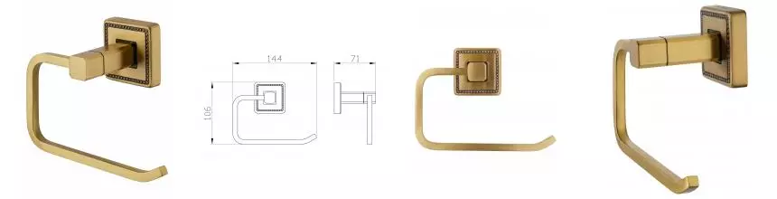 Держатель для туалетной бумаги без крышки WONZON & WOGHAND ROMA, Бронза (WW-7216) · Roma, Wonzon & Woghand, WW-7216