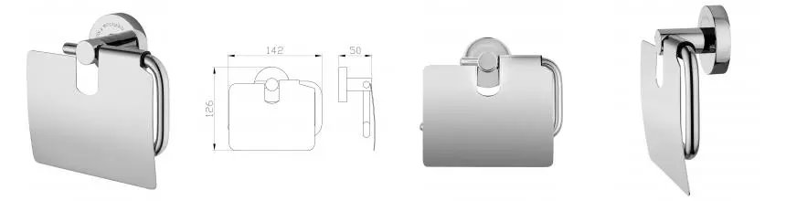 Держатель для туалетной бумаги с крышкой WONZON & WOGHAND EASY, Хром (WW-8126) · Easy, Wonzon & Woghand, WW-8126