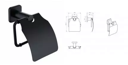 Держатель для туалетной бумаги с крышкой WONZON & WOGHAND, Тёмный графит (WW-V1802-GM) · Wonzon & Woghand, WW-V1802-GM