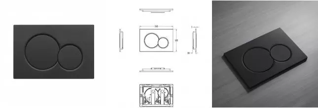 Кнопка смыва для инсталляции механическая WONZON & WOGHAND, Черный матовый (WW-IB232-MB) · Wonzon & Woghand, WW-IB232-MB