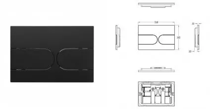 Кнопка смыва для инсталляции механическая WONZON & WOGHAND, Черный матовый (WW-IB233-MB) · Wonzon & Woghand, WW-IB233-MB