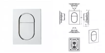 Кнопка смыва для инсталляции пневматическая WONZON & WOGHAND, Хром (WW-IB257-CR) · Wonzon & Woghand, WW-IB257-CR