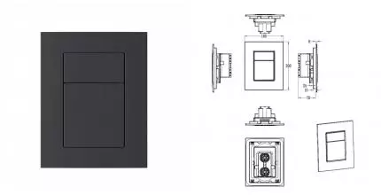Кнопка смыва для инсталляции пневматическая WONZON & WOGHAND, Черный матовый (WW-IB256-MB) · Wonzon & Woghand, WW-IB256-MB