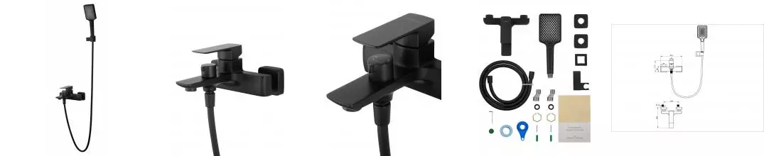 Смеситель для ванны с душем «Wonzon & Woghand» Edge WW-88639003A-MB чёрный матовый Смеситель для ванны с душем «Wonzon & Woghand» Edge WW-88639003A-MB чёрный матовый