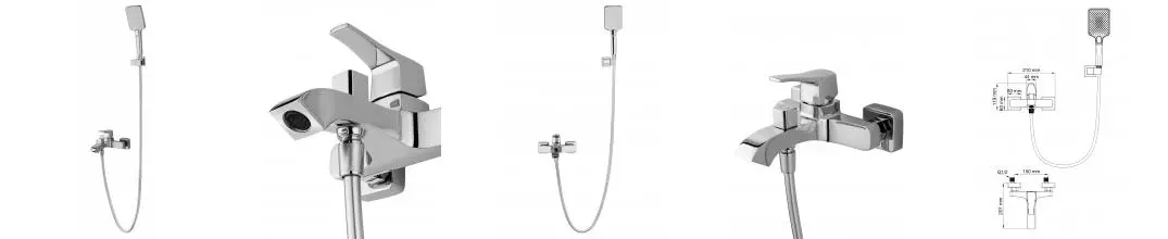 Смеситель для ванны с душем «Wonzon & Woghand» Flex WW-88037072-CR хром Смеситель для ванны с душем «Wonzon & Woghand» Flex WW-88037072-CR хром