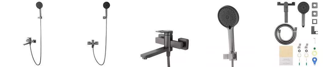 Смеситель для ванны с душем «Wonzon & Woghand» Frame WW-88639010-BGM тёмный графит Смеситель для ванны с душем «Wonzon & Woghand» Frame WW-88639010-BGM тёмный графит