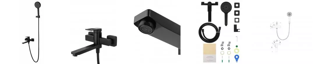 Смеситель для ванны с душем «Wonzon & Woghand» Frame WW-88639010-MB чёрный матовый Смеситель для ванны с душем «Wonzon & Woghand» Frame WW-88639010-MB чёрный матовый