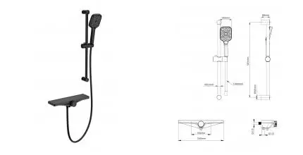 Смеситель для ванны с душем «Wonzon & Woghand» Onix WW-B2551-A-MB чёрный матовый