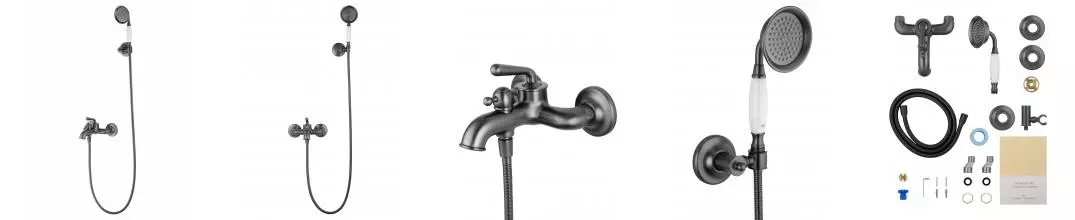 Смеситель для ванны с душем «Wonzon & Woghand» Steam WW-88639008-BGM тёмный графит