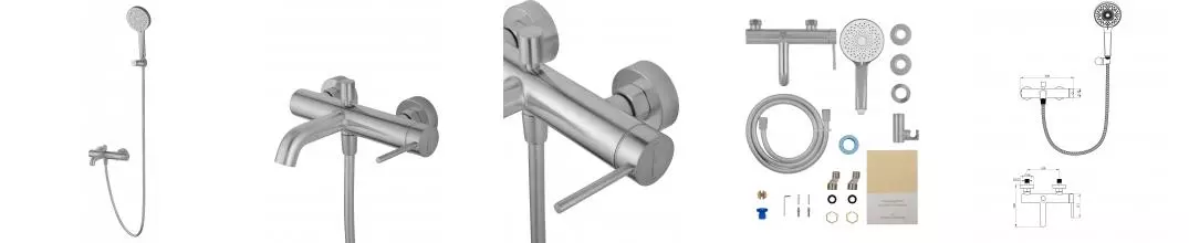 Смеситель для ванны с душем «Wonzon & Woghand» Stick WW-88639017-BN брашированный никель Смеситель для ванны с душем «Wonzon & Woghand» Stick WW-88639017-BN брашированный никель